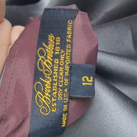 NWT BROOKS BROTHERS Dress Gray Silk Satin Sz 12, Side Zip, 20" PTP, 37" lg L - Picture 7 of 8